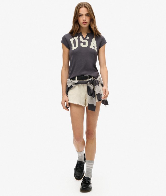 Athletic Essentials Notch Neck Graphic T-Shirt