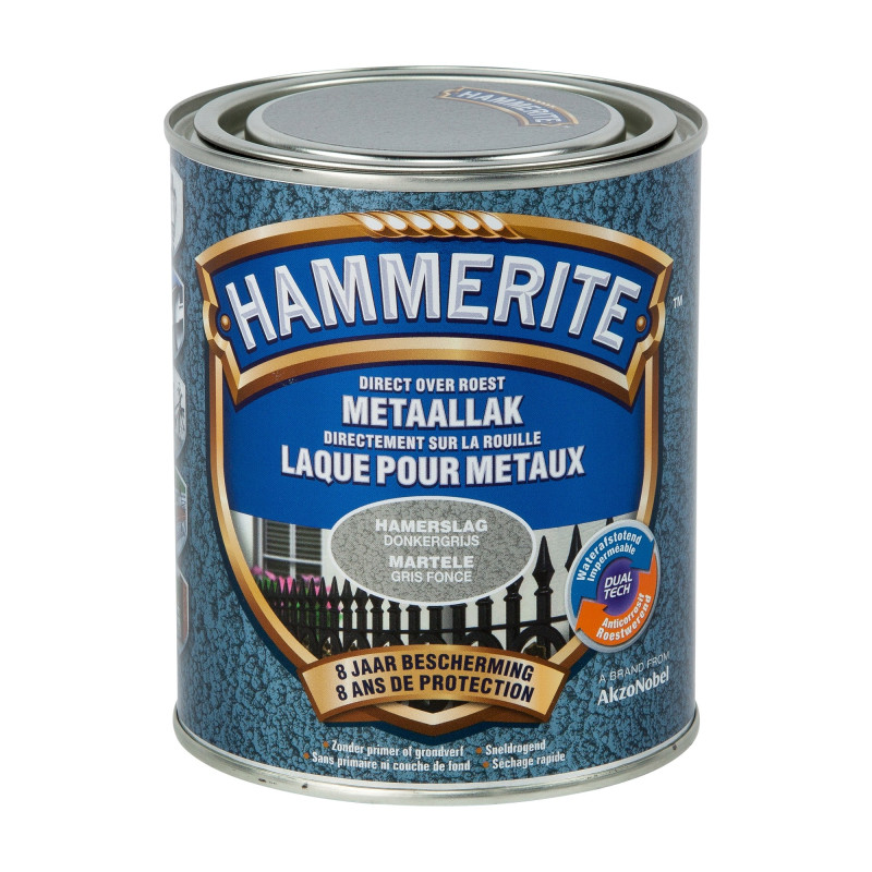 Laque antirouille pour métaux martelés gris foncé 0,75 L HAMMERITE