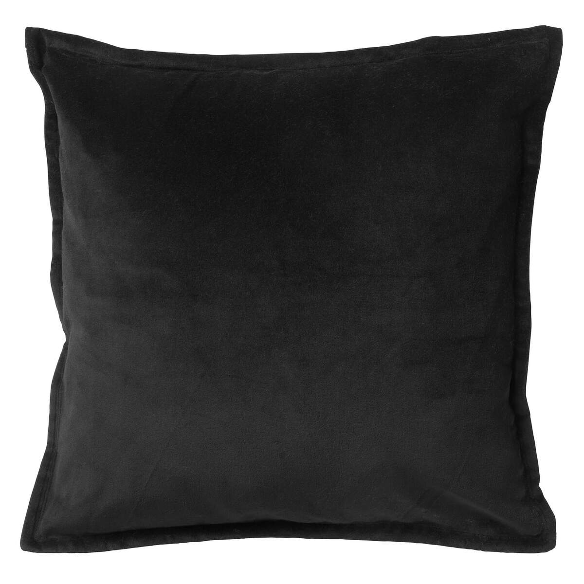 CAITH - Kussenhoes 50x50 cm - 100% katoen velvet - Raven - zwart