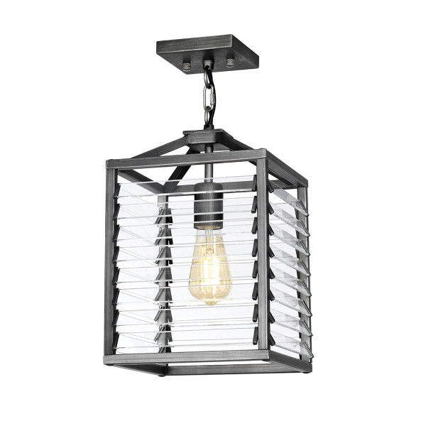 Lampa wisząca szara Louvre 1xE27x60W wym: 200,3x25x25 cm Elstead