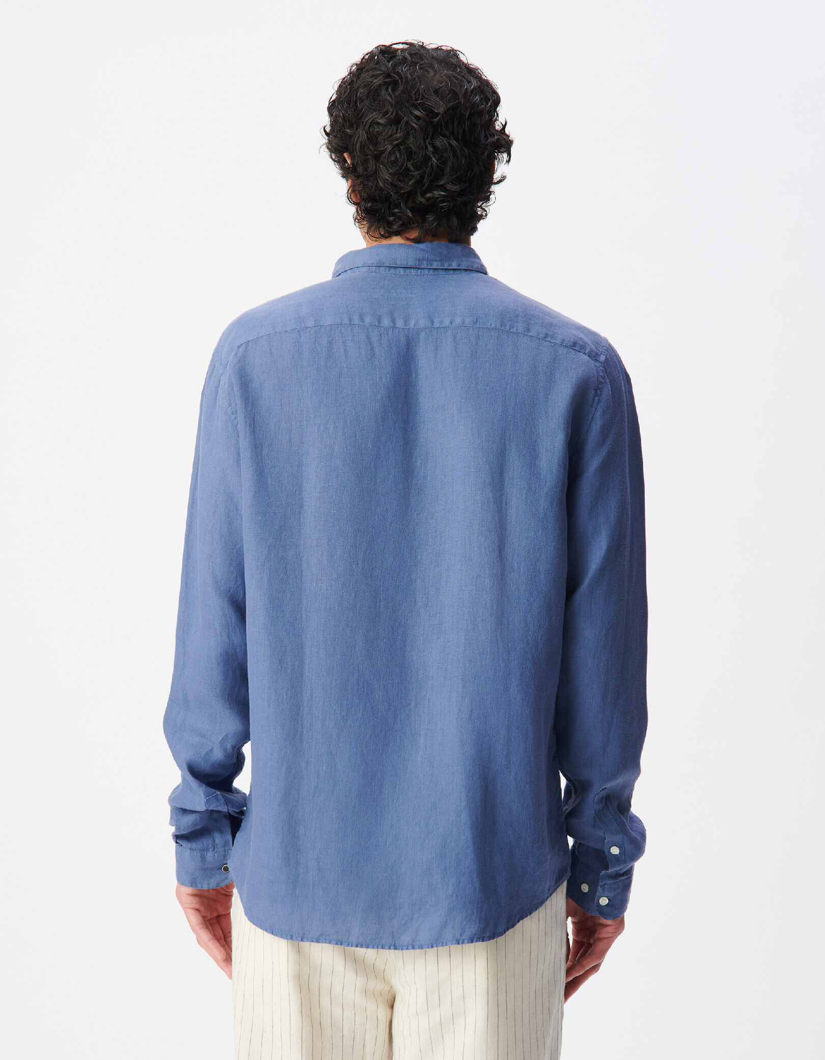 Chemise slim verte 100% lin Homme