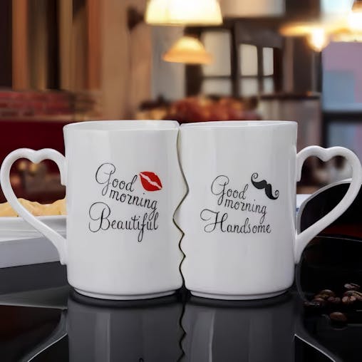 NNETM 2pcs Kissing Ceramic Couple Mugs