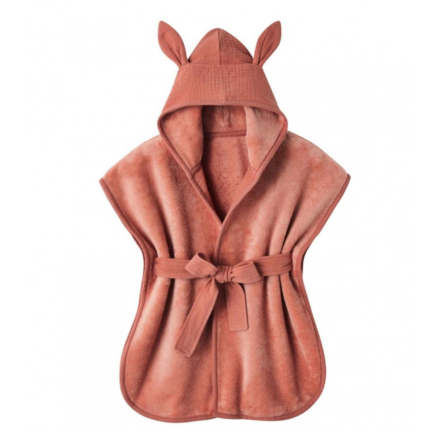 - Peignoir de bain Soft bambou marsala (0-2 ans)