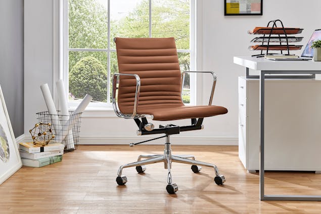 NNEKGE Replica Eames Group Standard Aluminium Low Back Office Chair