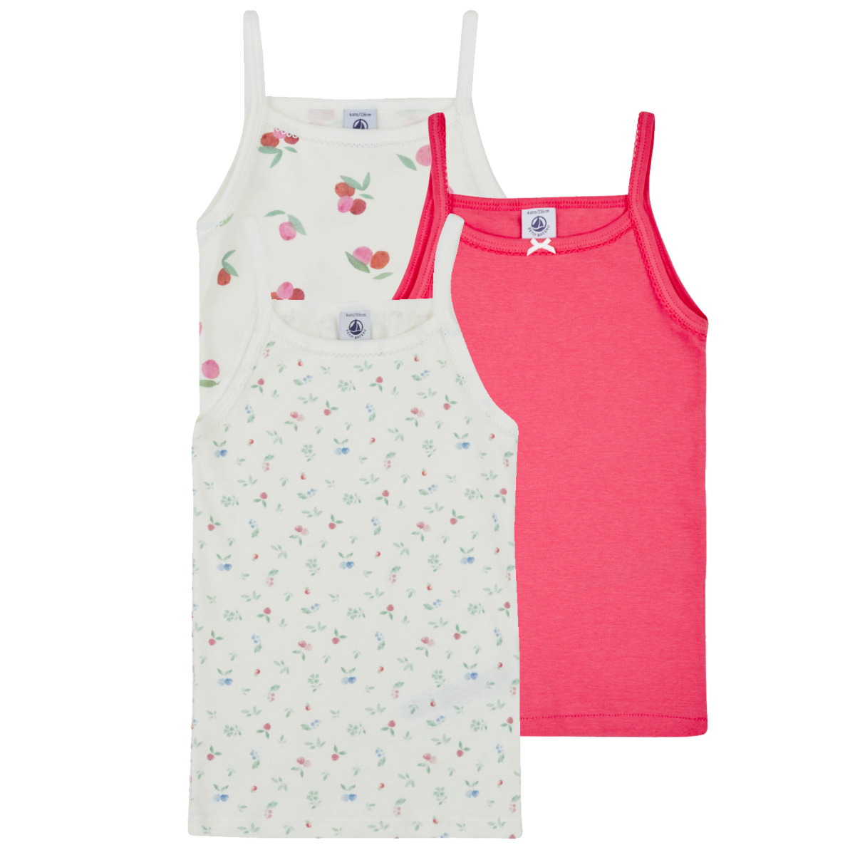 Petit Bateau - 3 CHEMISES BRETELLES - Pink