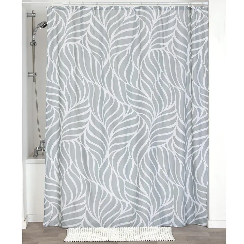 Tendance douchegordijn met ringen - wit - 180 x 200 cm