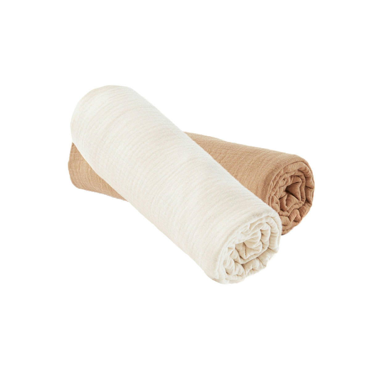 - Lot de 2 draps-housses Ecru (70x140 cm)