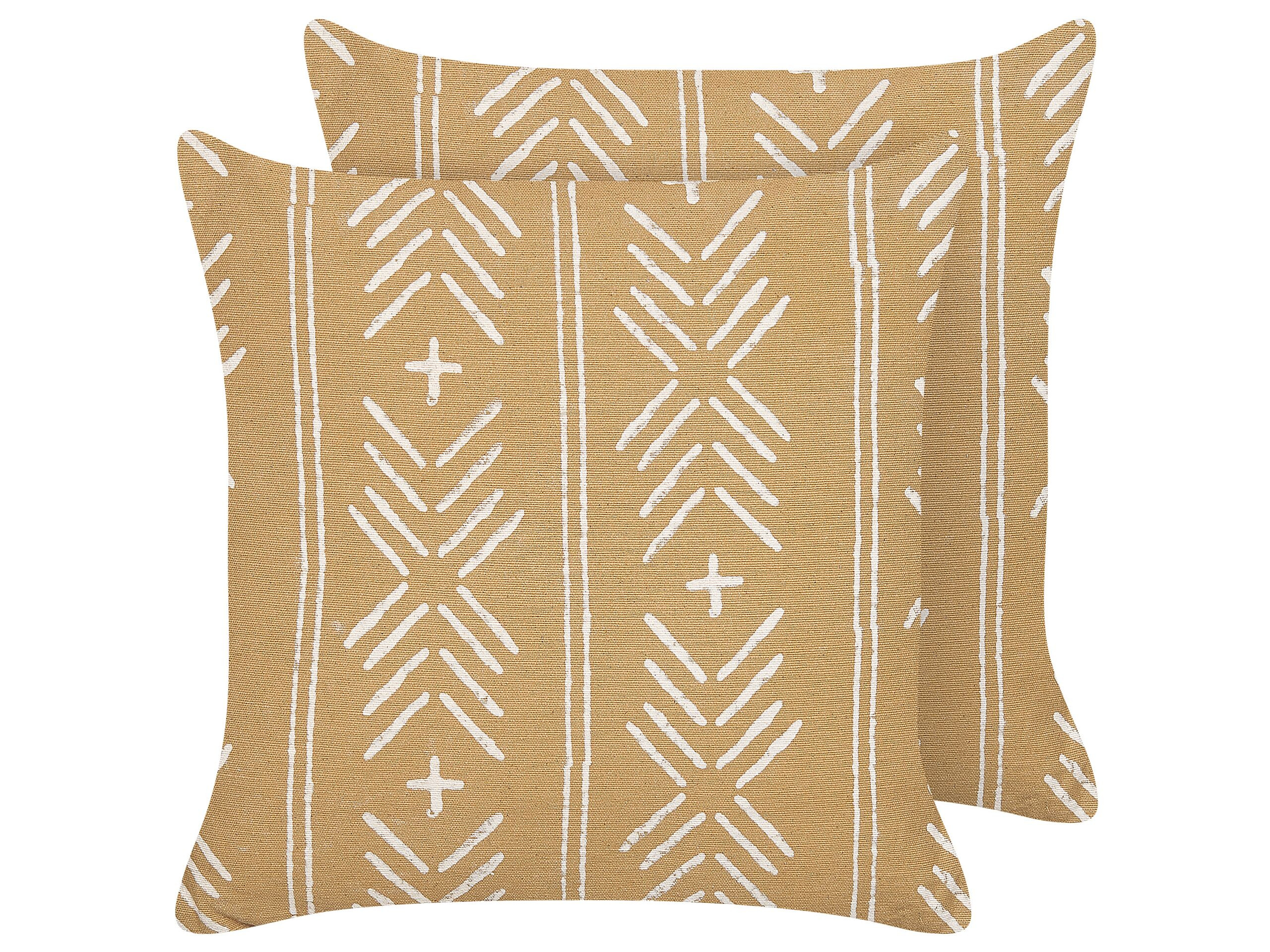 2 poduszki bawełniane 45x45 cm beżowo-białe