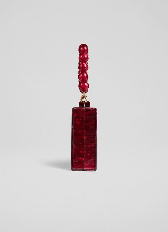 Maeve Red Resin Box Clutch