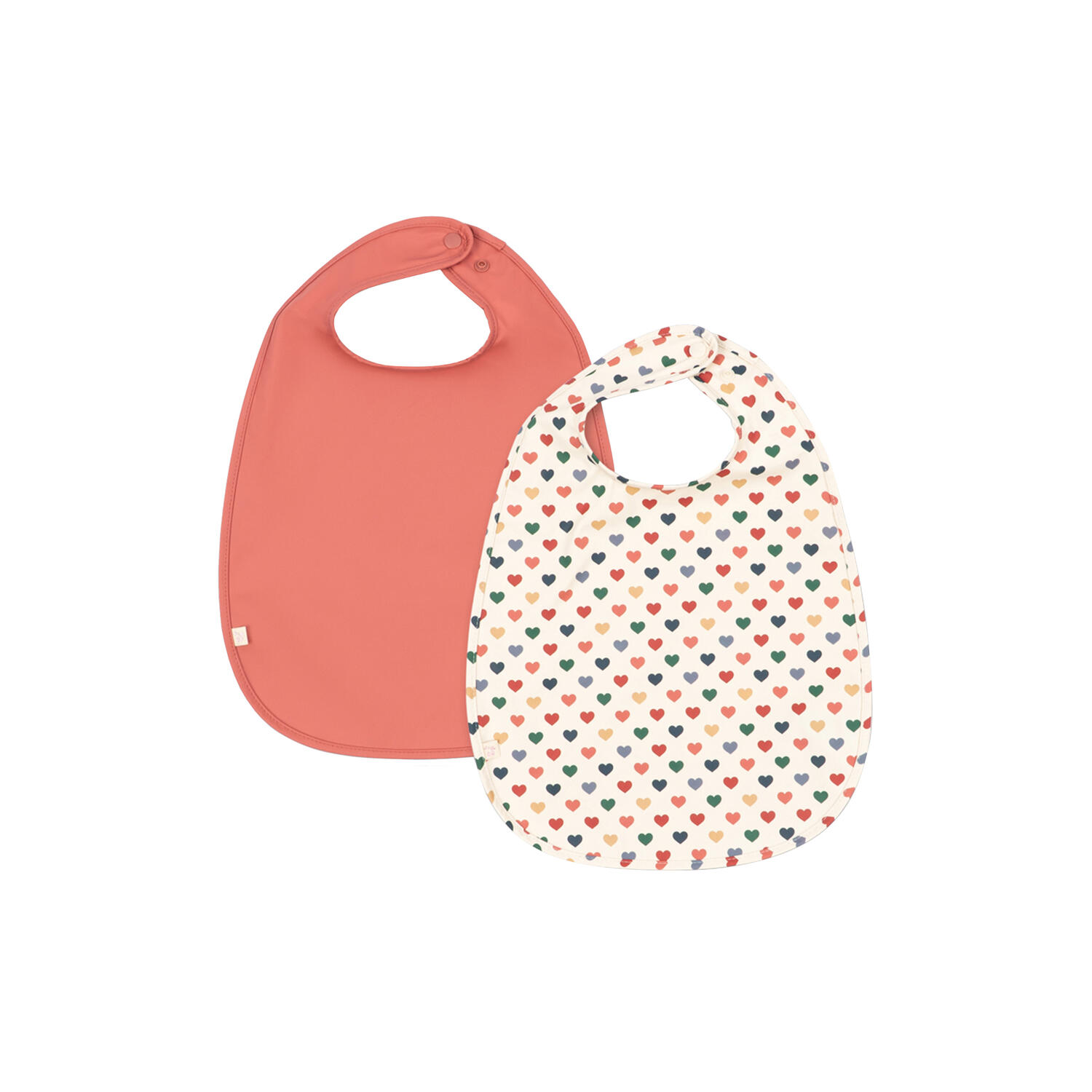 2 Pack Dinner Bib, coeur colore/faded rose