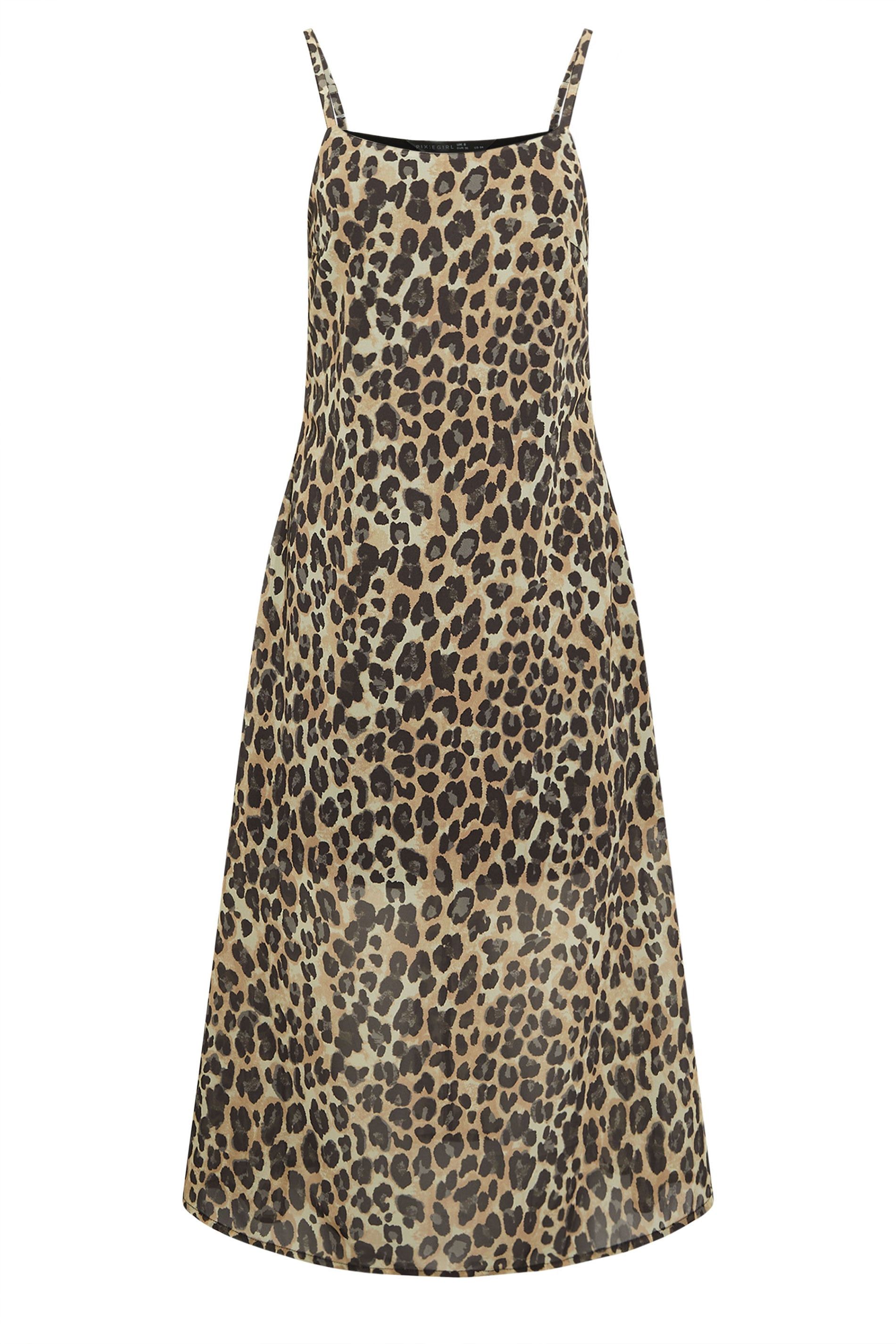 PixieGirl Petite Leopard Midi Dress