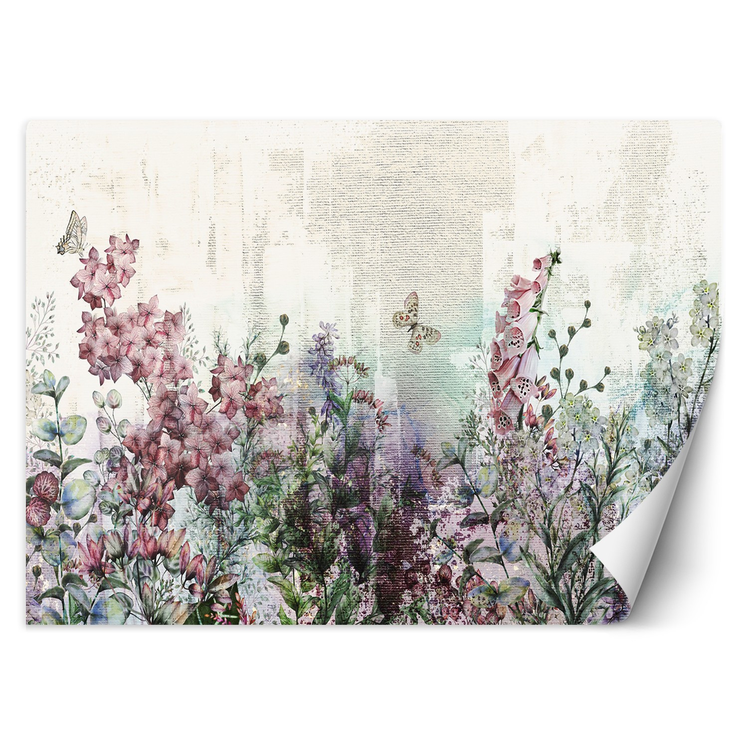 Feeby Fototapeta, Łąka Kwiaty Rośliny Motyle 150x105