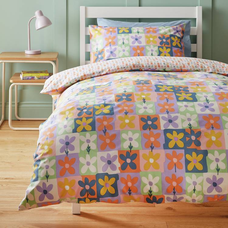Habitat Checkerboard Floral Kids Bedding Set - Toddler