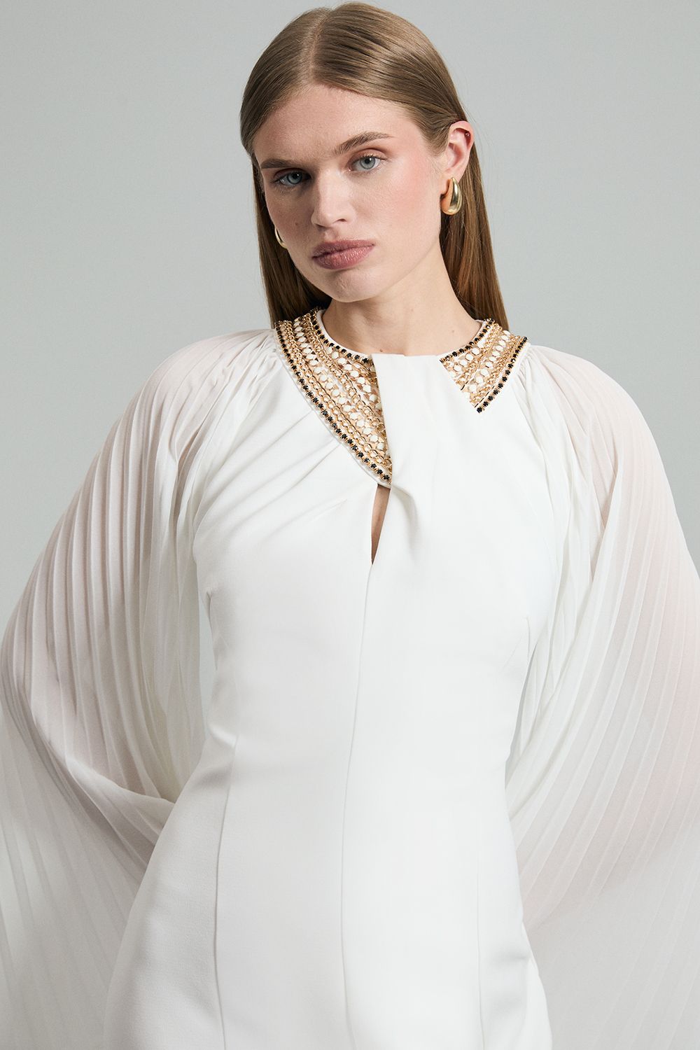 KarenMillen Enamel Chain Detail Kimono Maxi Dress