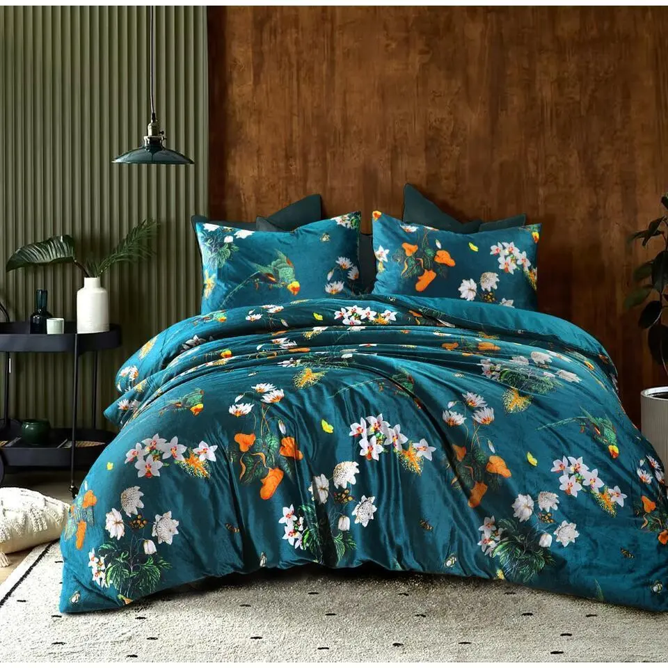 Papillon dekbedovertrek Parrot Velvet - 140x200/220 cm - Groen