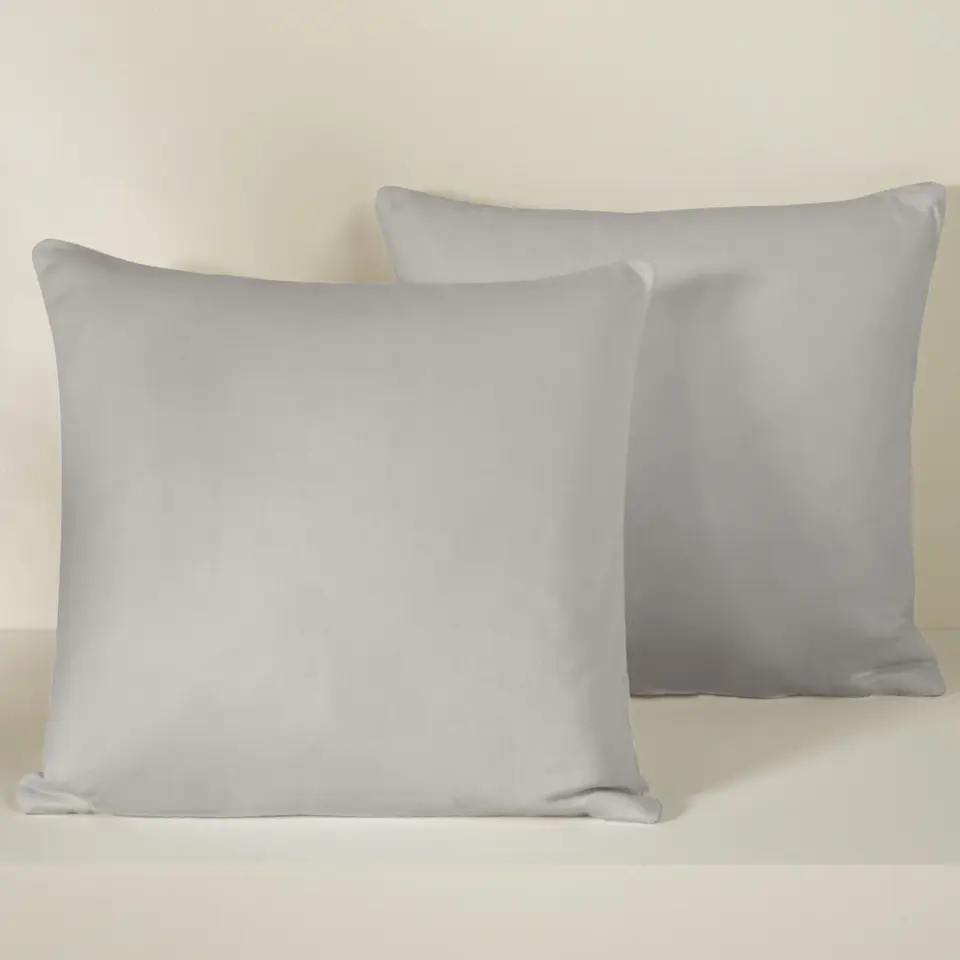 De Witte Lietaer Sierkussensloop Set Olivia Dove - 40 x 40 cm - Satijn Katoen