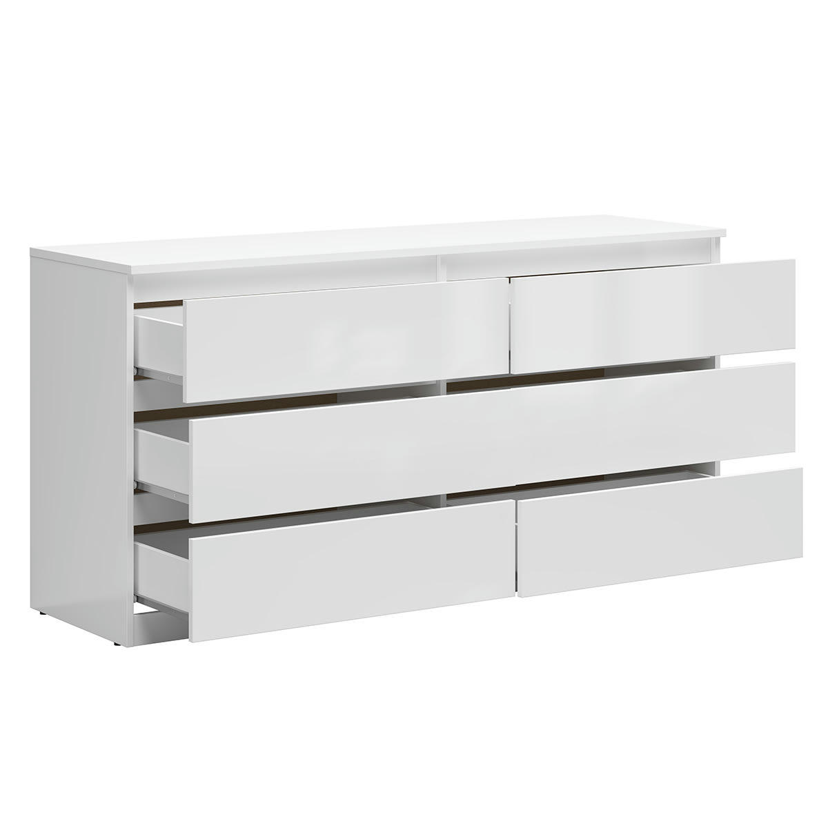 - Commode 6 tiroirs panneaux agglomérés blanc