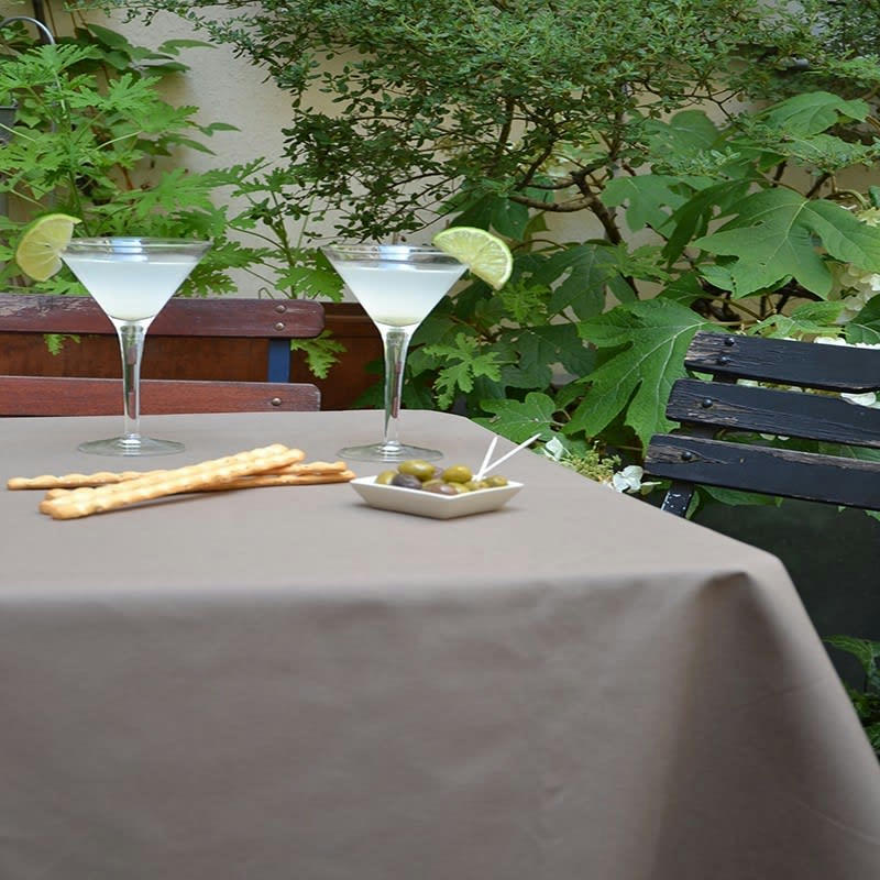 UNI - Nappe enduite ronde 160 x 160 cm taupe