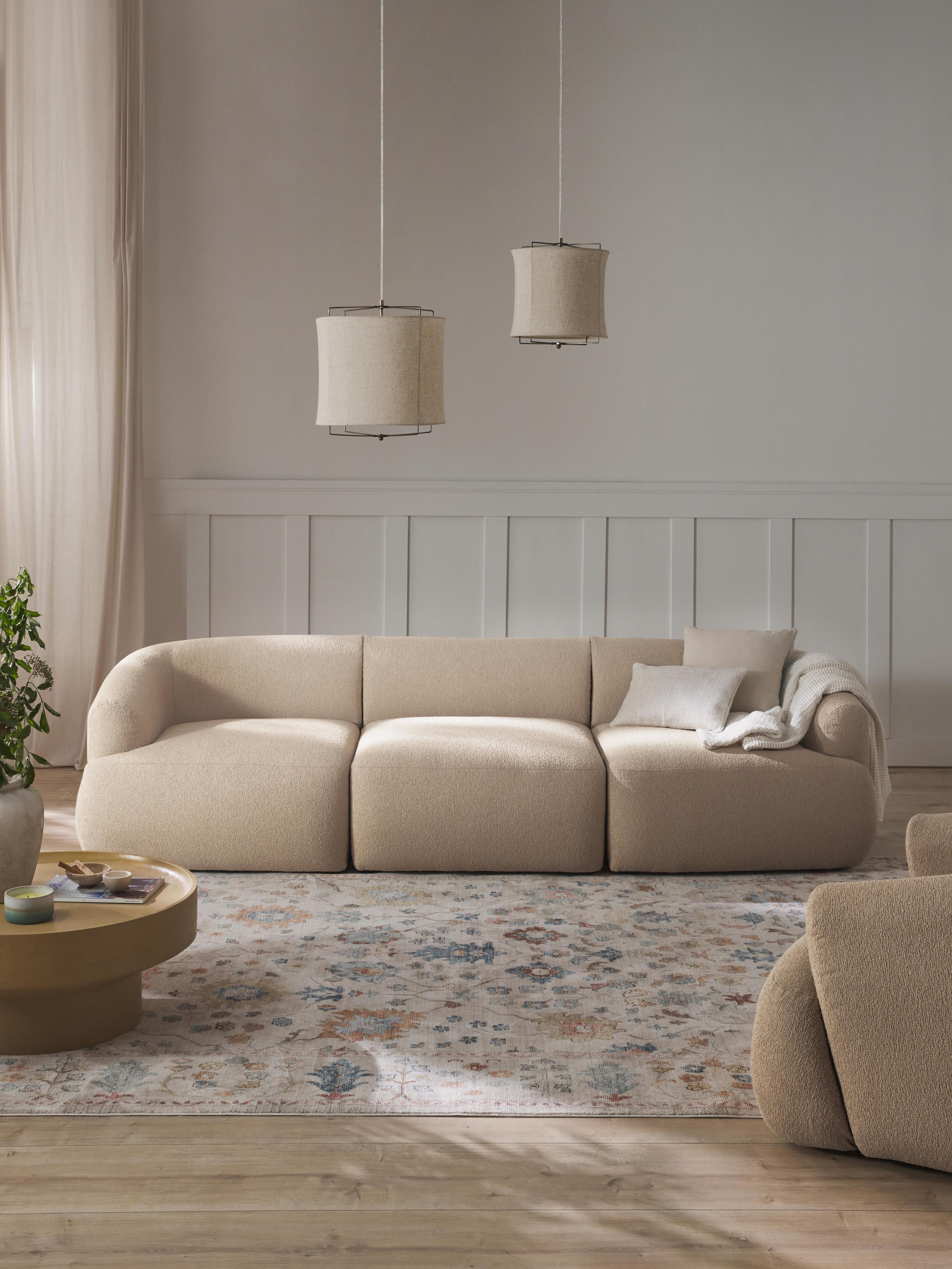 Modulares Bouclé-Sofa Sofia (3-Sitzer)