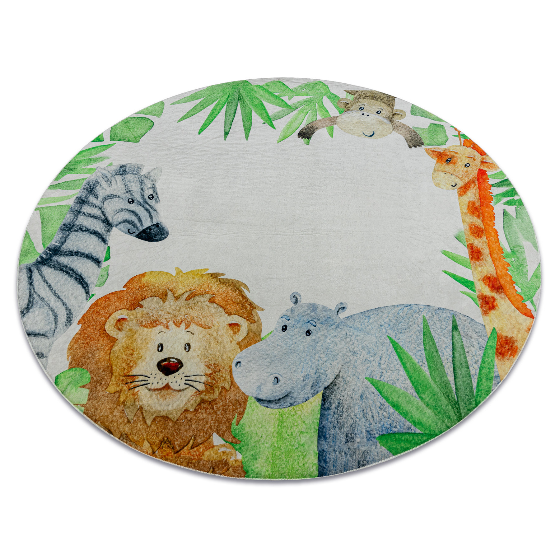 Dywan do prania BAMBINO 54090 Zwierzęta, Afryka dla dzieci, koło 80 cm