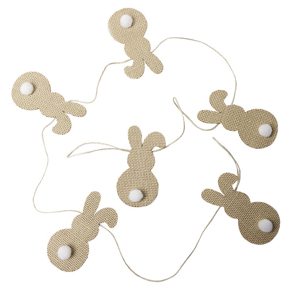Guirlande jute Pâques forme poule ou lapin H5cm