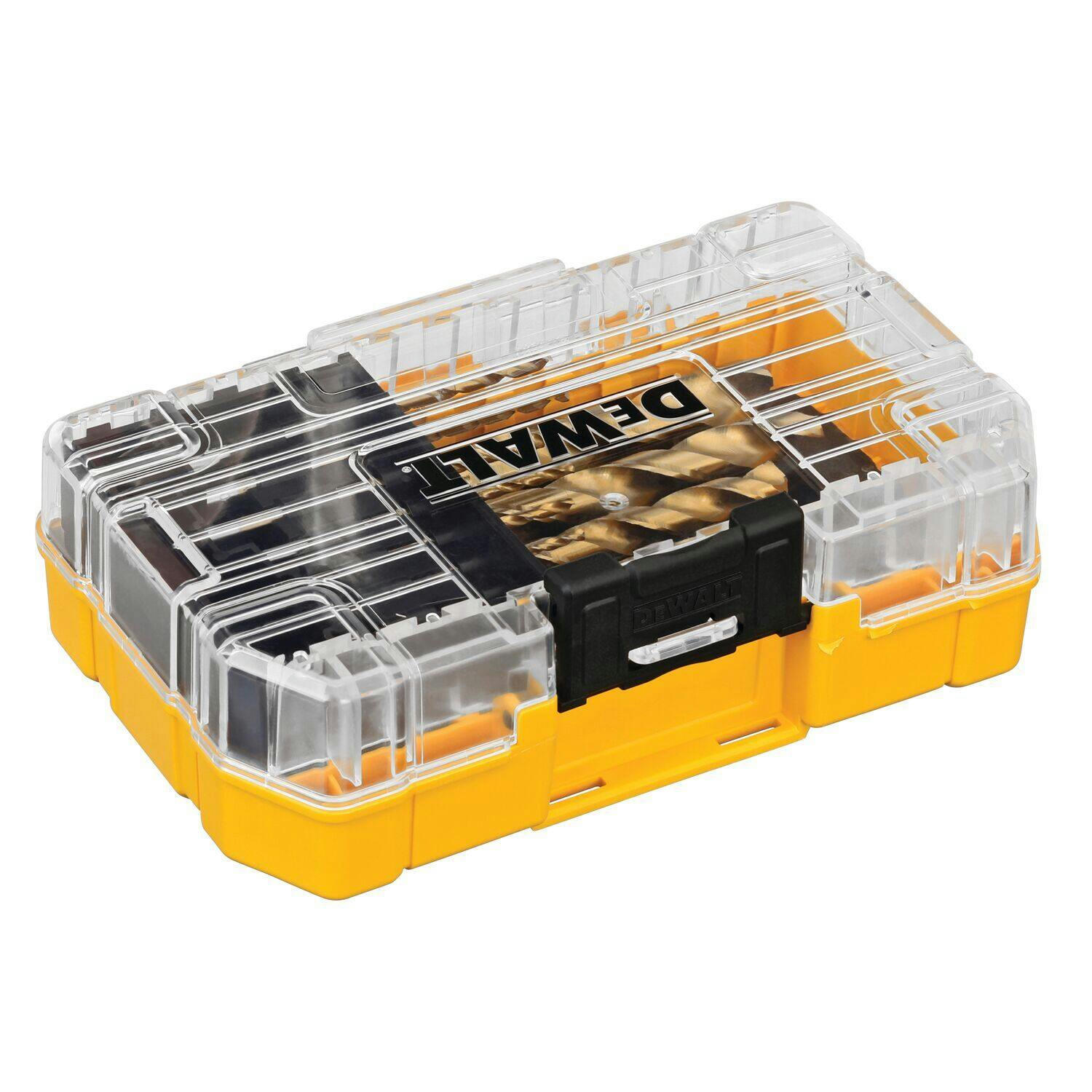 DEWALT DW1341 Titanium-Nitride Coated Drill Bit Set for Wood, Metal, Plastic, 14-pc