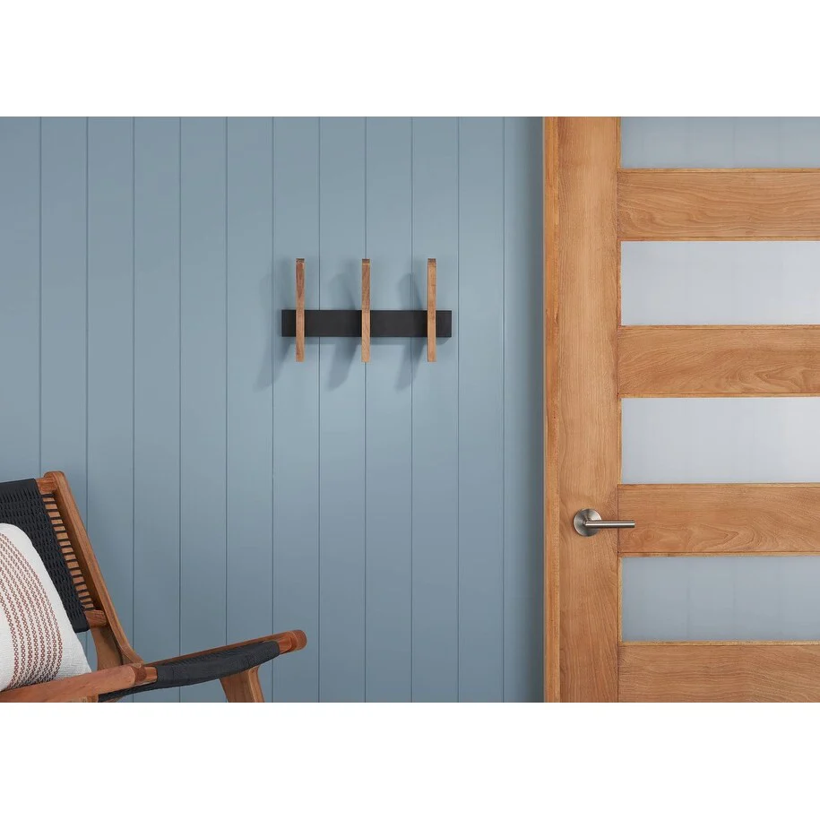 DRAKESTONE Mid-Century Coat Rack w/ 3 Wooden Hooks