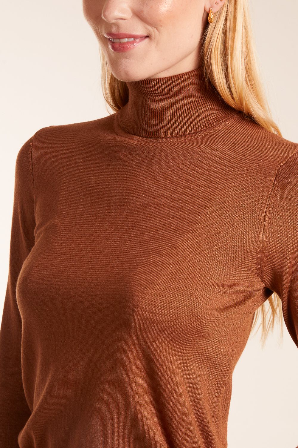 Blue Vanilla Roll Neck Jumper