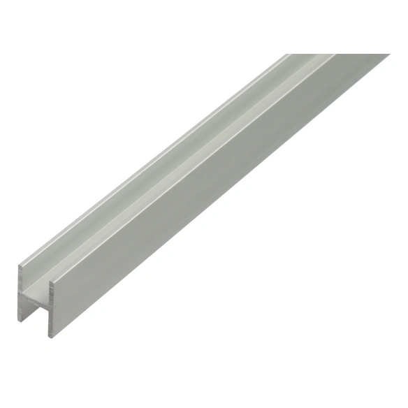 H-Profil, LxBxH: 2000 x 12 x 9,1 x 1,3 mm, silberfarben