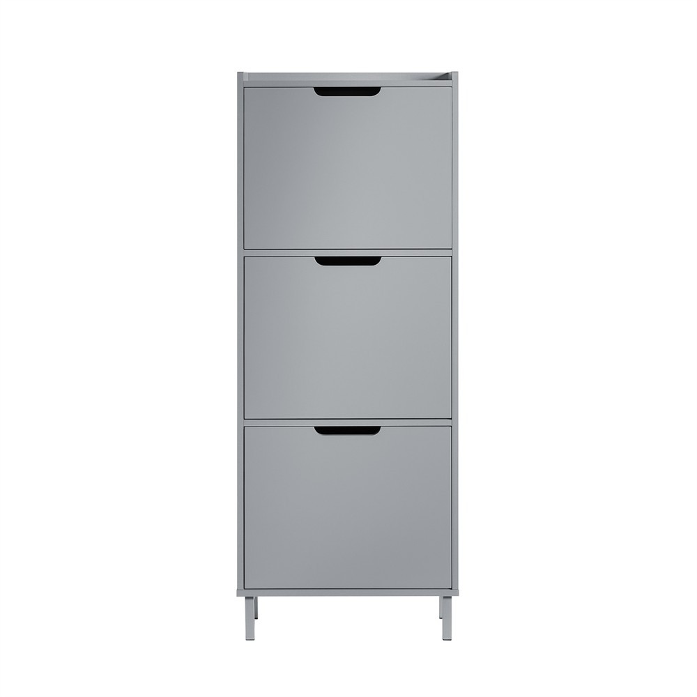 SoBuy Szafka na buty z 4 drzwiami Jasnoszary 50.3x19x129cm FSR151-H-HG