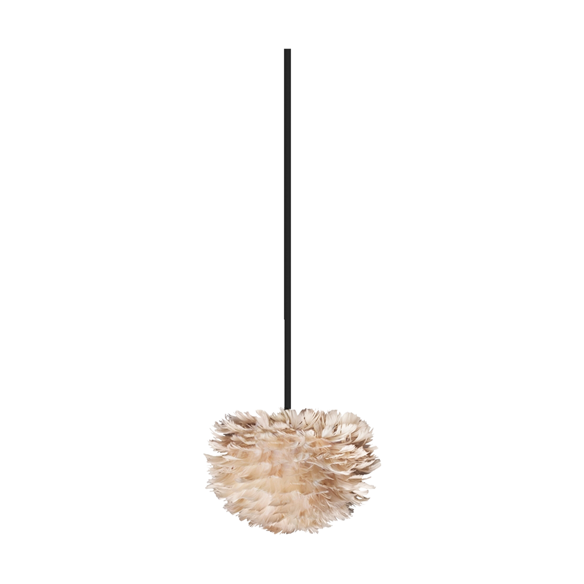 Umage Eos Micro hanglamp light brown - met koordset zwart - Ø 22 cm