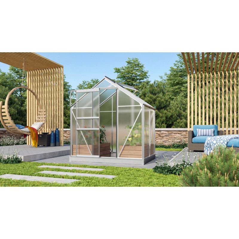 Serre en polycarbonate Venus aluminium anodisé 2,5 m² VITAVIA