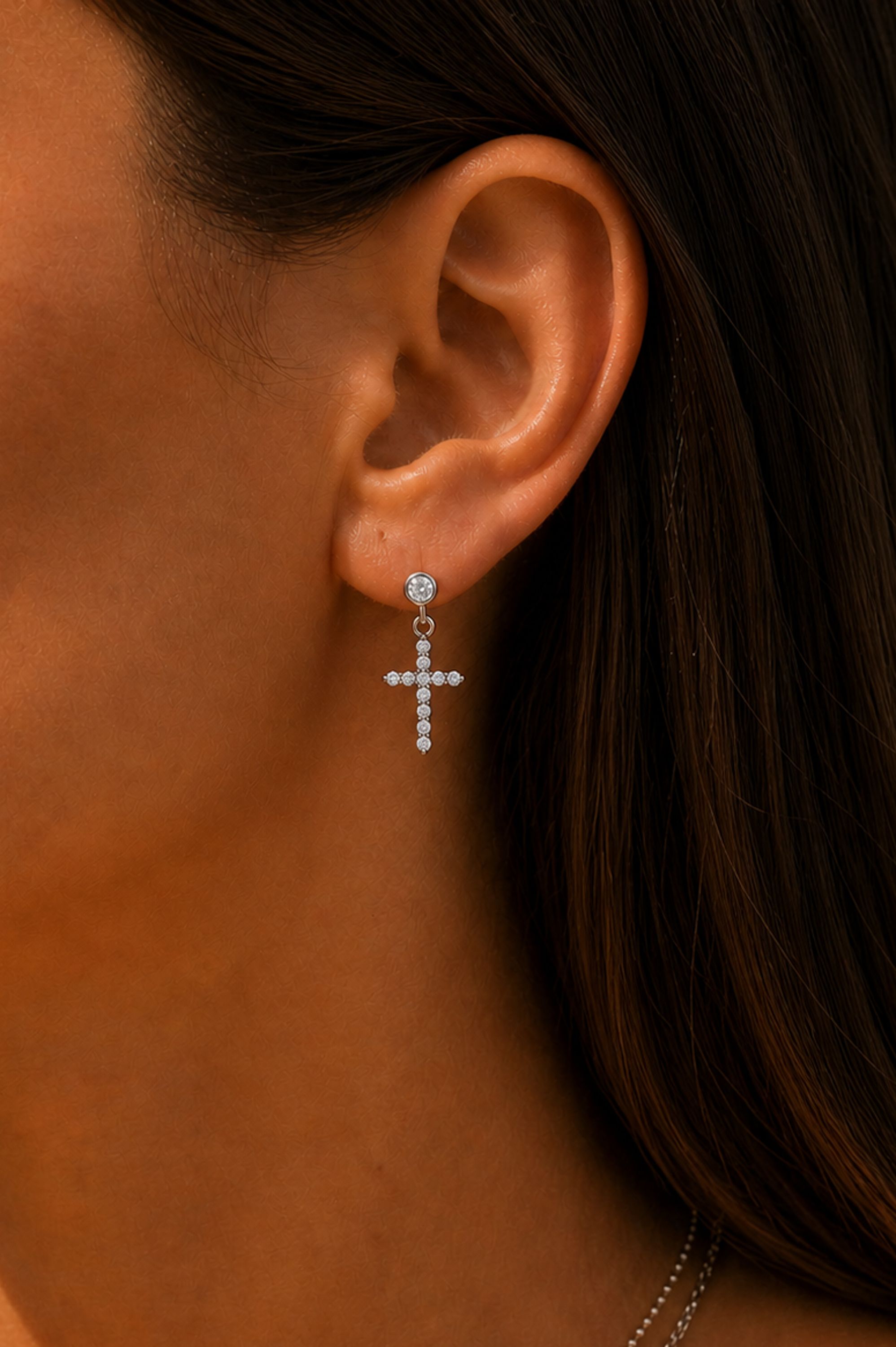 Jon Richard Rhodium Plated Cubic Zirconia Earrings