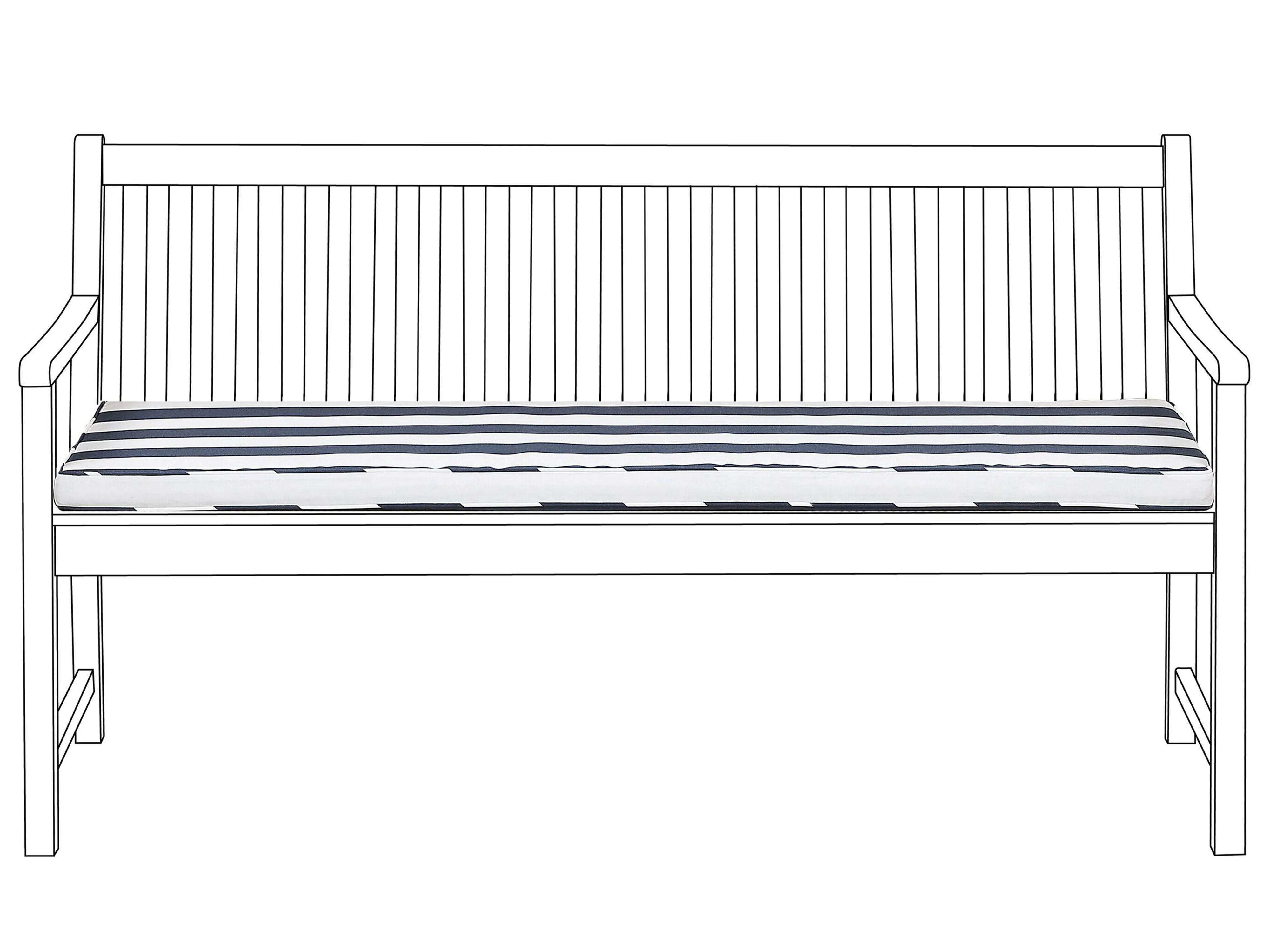 Bench Seat Pad Cushion VIVARA 112 x 54 cm Navy Blue