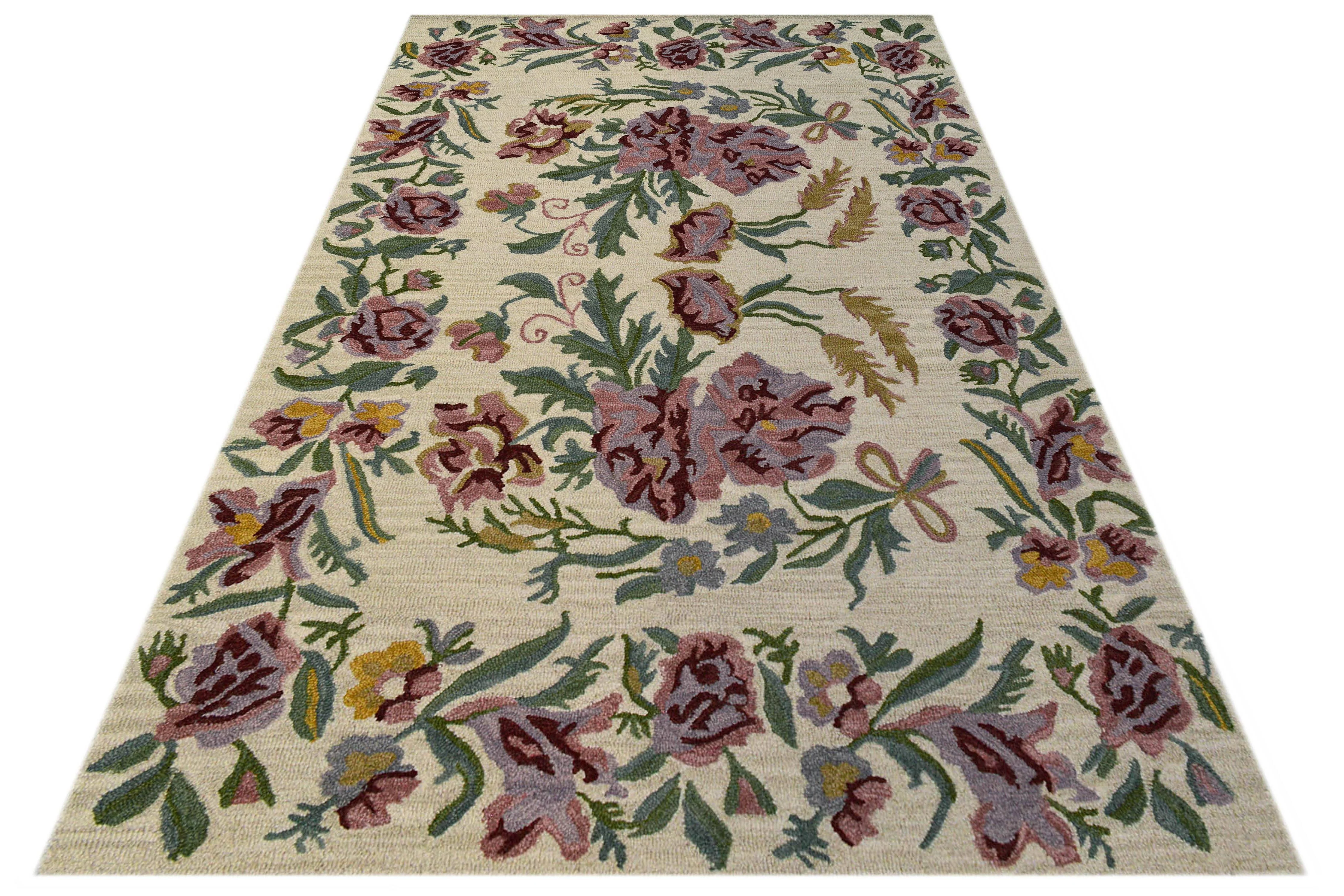 Vloerkleed Blossom handgemaakt wol