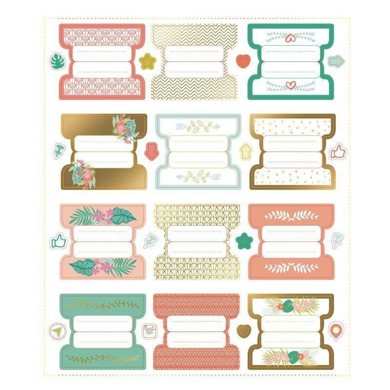 PASTEL - Stickers onglets autocollants pastel et dorés pour carnets
