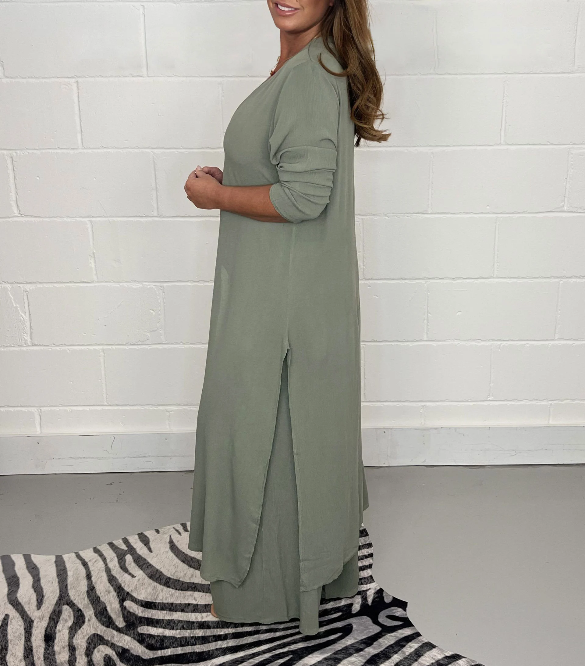 Casual 2 Pieces Suit With Long Top & Matching Trouser-BUY 2 FREE SHIPPING