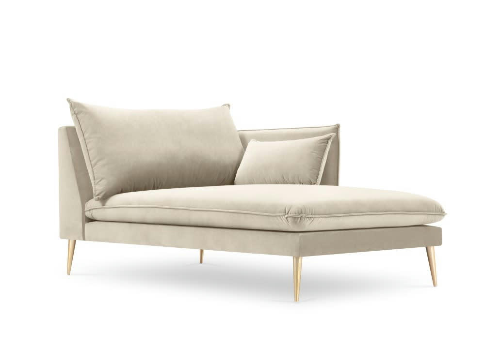 AGATE - Méridienne en velours beige