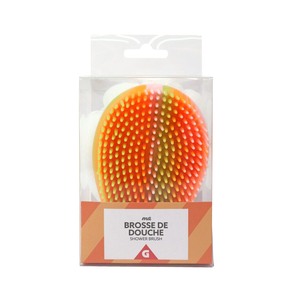 Brosse de douche multiface blanche 11x9xH6cm