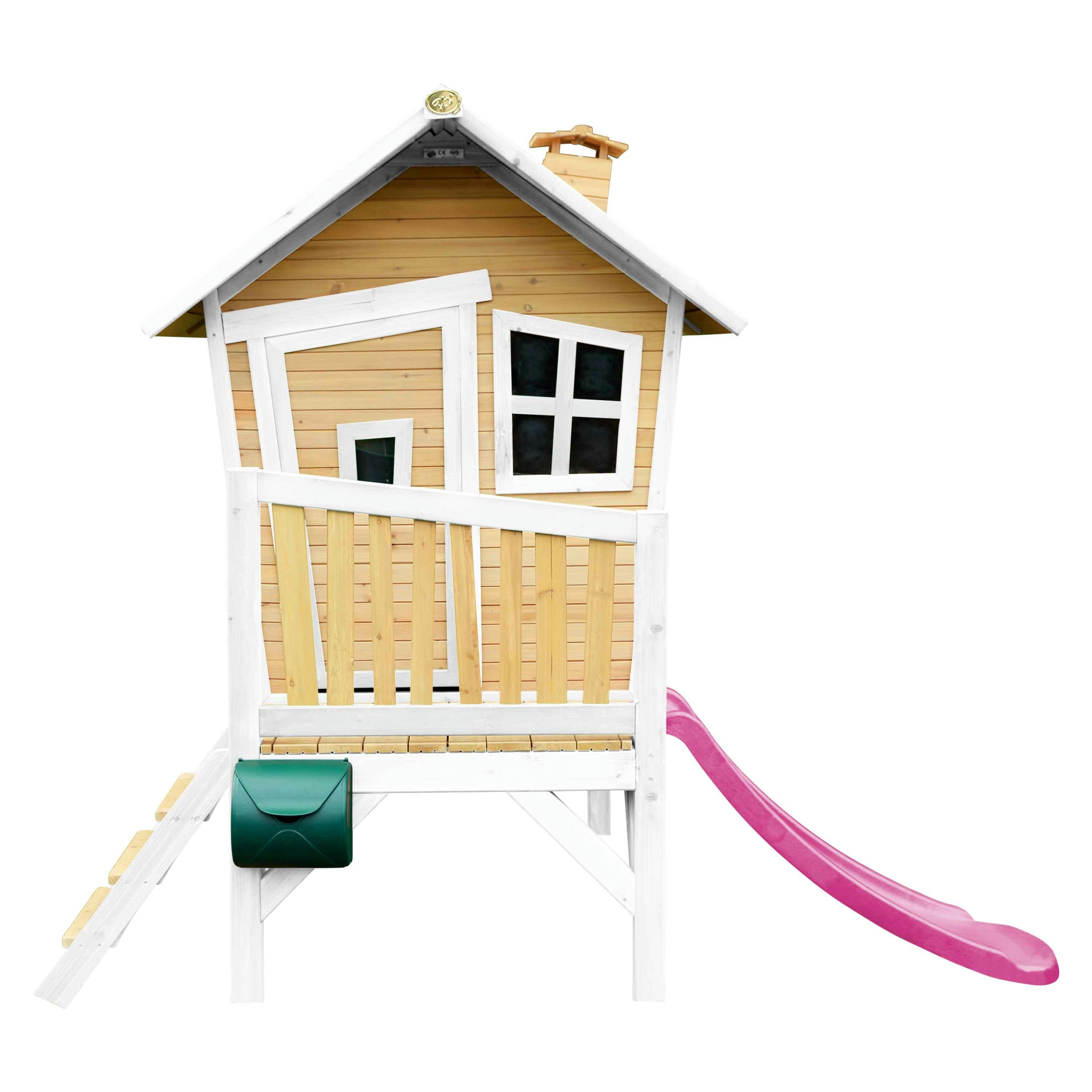 - Maisonnette en bois écologique avec toboggan violet