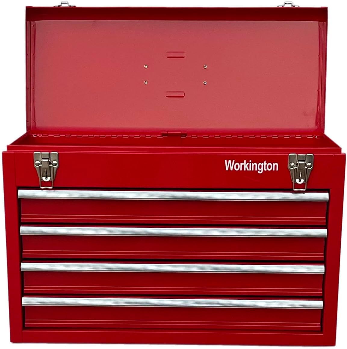 Workington Portable Metal Tool Chest with 4 Drawers, 20 4-Drawer Tool Chest Cabinet with Ball Bearing Drawer Slides, Steel Tool Storage Box Organizer 4004 Red