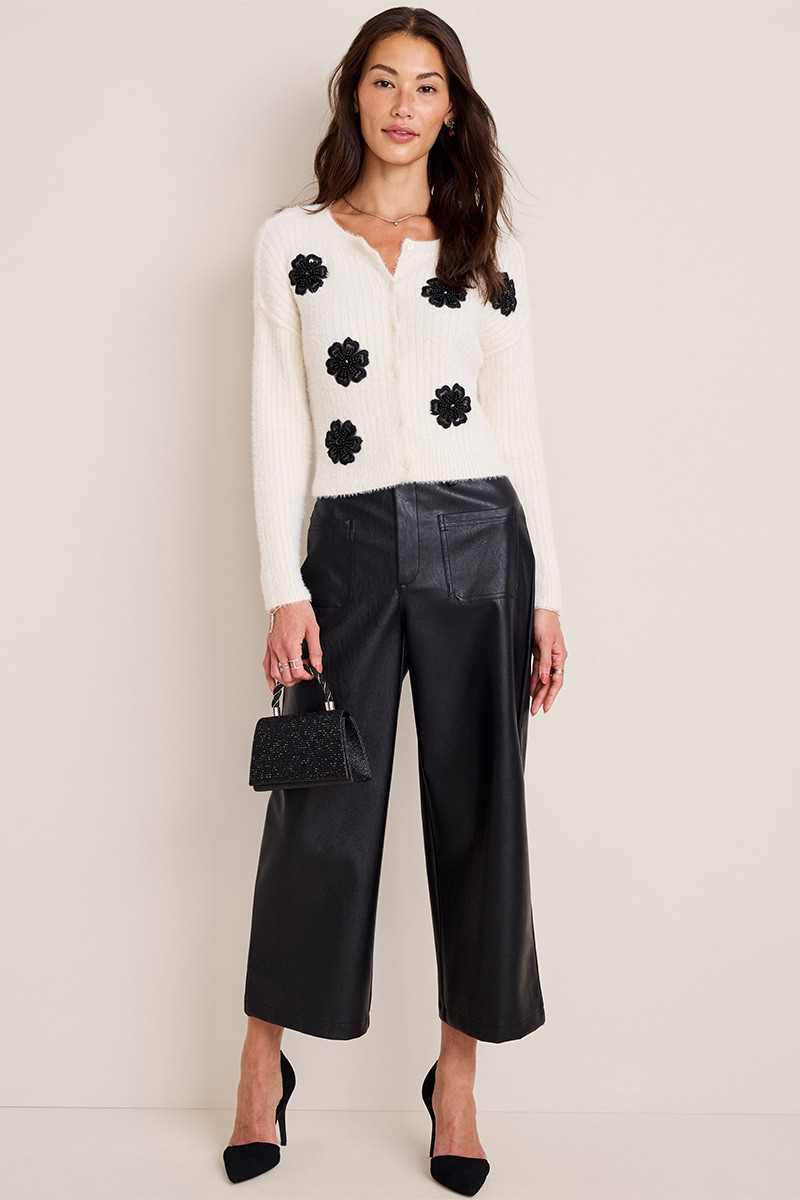 Vanessa Faux Leather Culotte Pants