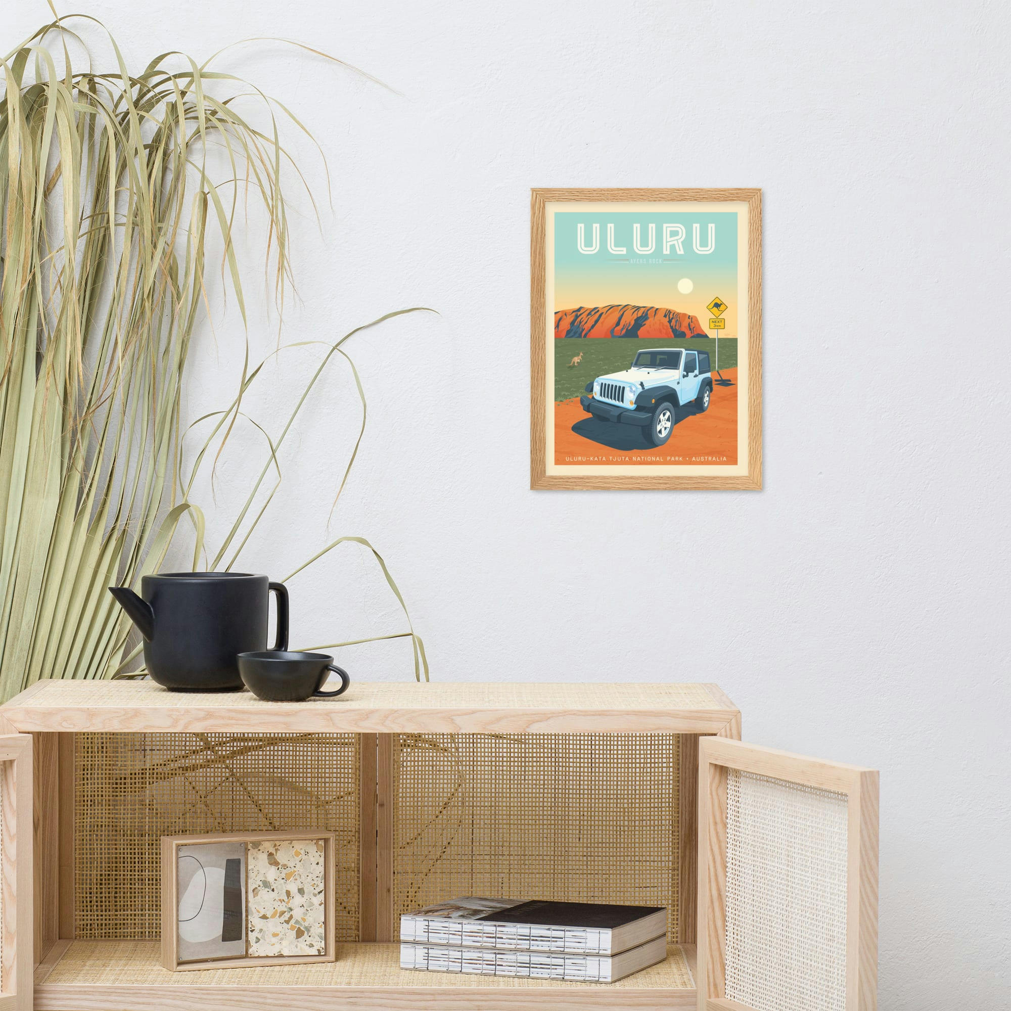 - Affiche Uluru Ayers Rock Australie avec Cadre (Bois) 21x29,7 cm