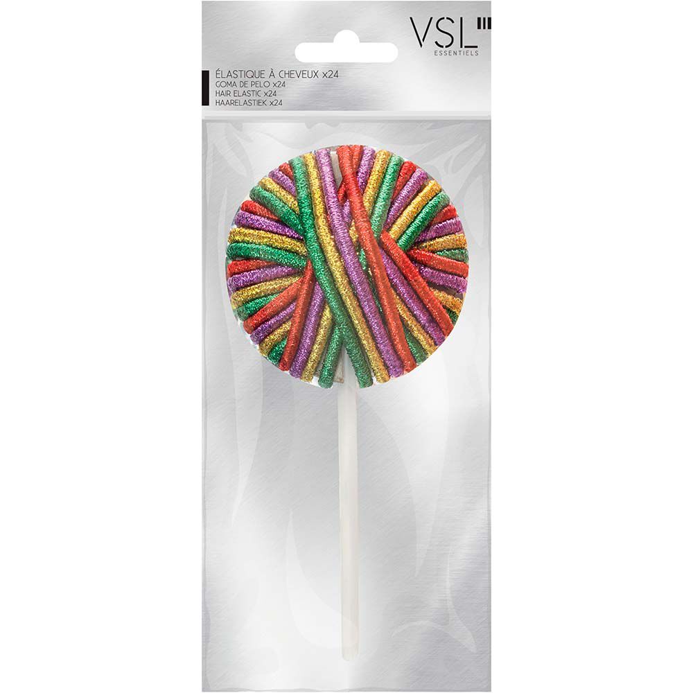 élastique à cheveux multicolore brillant x24