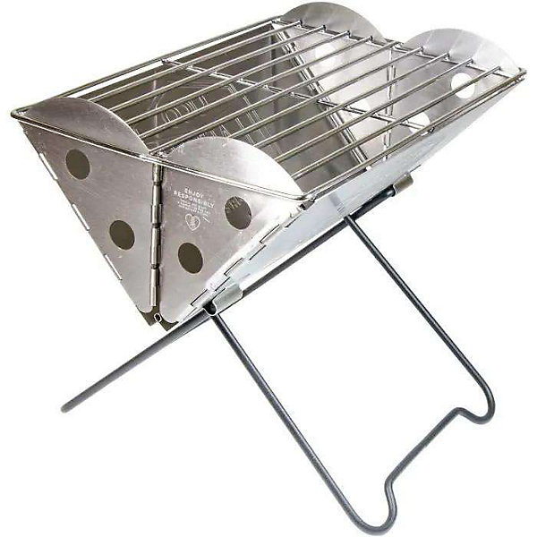 Barbecue charbon horizontal acier gris 24.1 x 17.8 x 20.3 cm