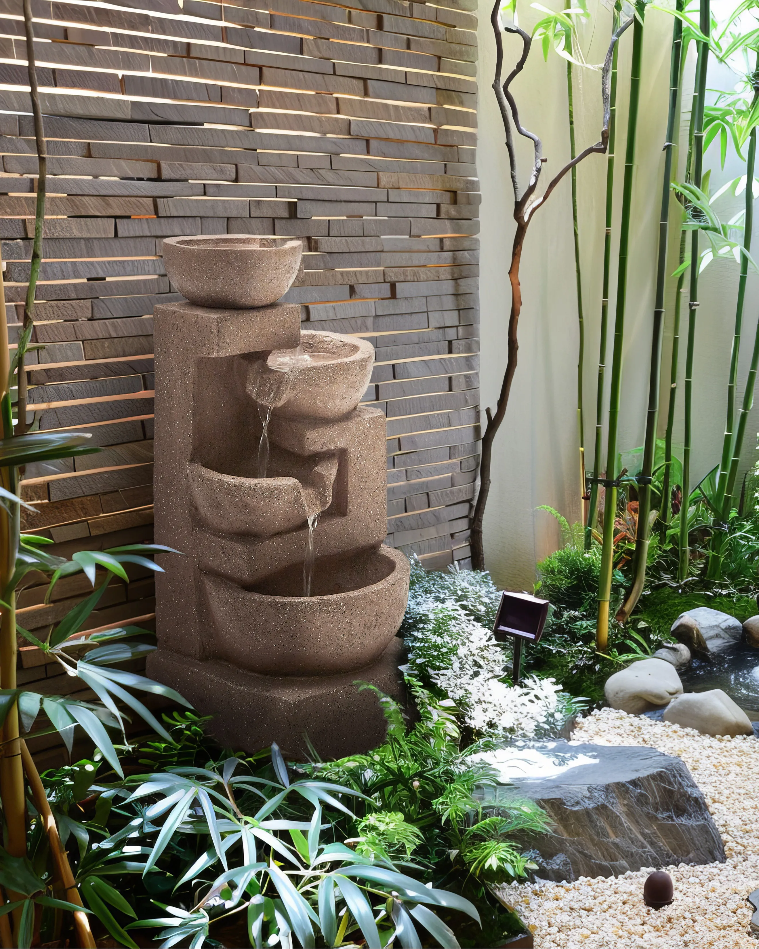 Garden Water Feature VALLESINELLA Light Brown