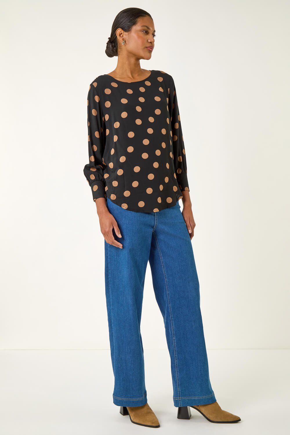 Roman Spot Print Tunic Top