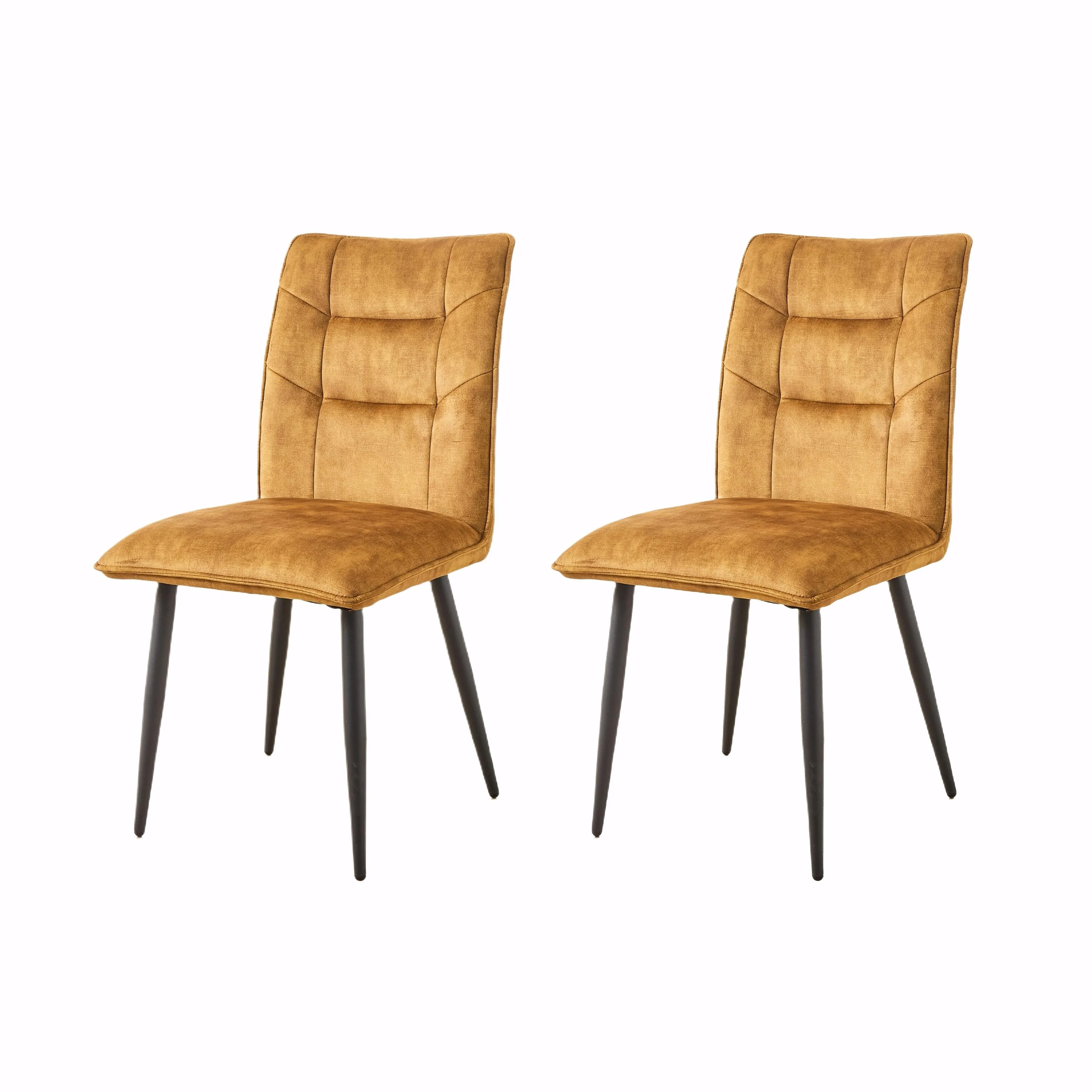 Velvet Dining Chairs (Set of 2) - Stain-Resistant, Iron Frame