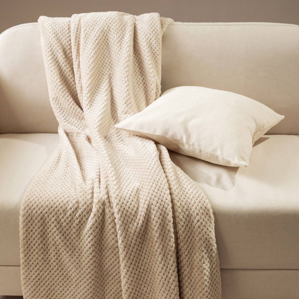 Koc NOAH ziarnka ryżu beżowy 150x200