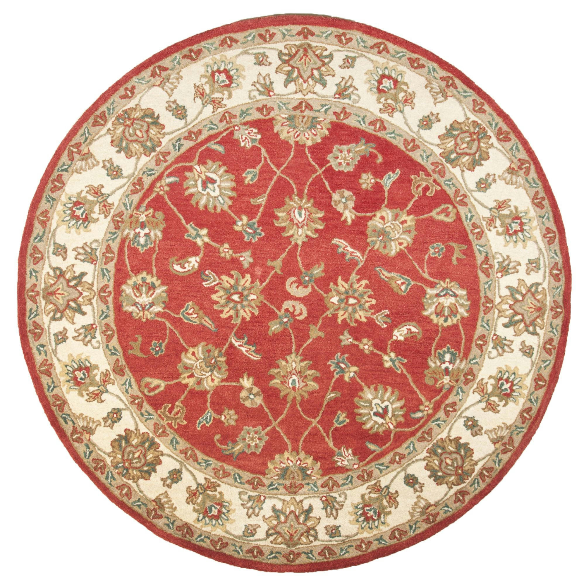 ROYAL ZIEGLER - Tapis floral classique en 100% laine cuivre D100 cm